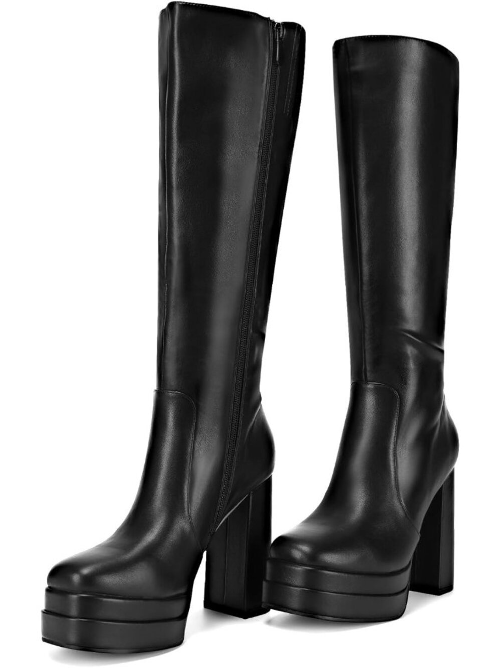 Women's Black Platform Tall Gogo Boots for Fall - Picture 5 of 6